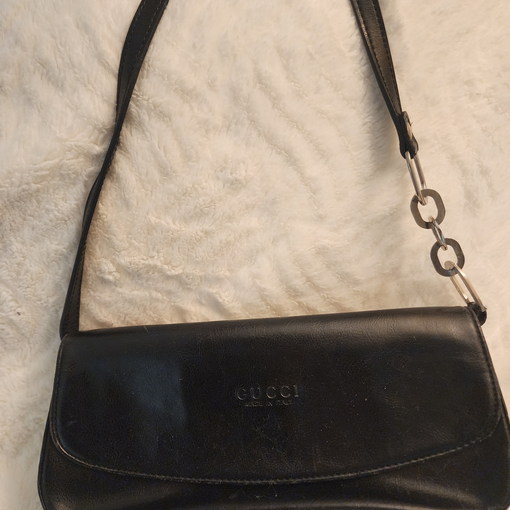 Gucci Black Leather Shoulder Bag